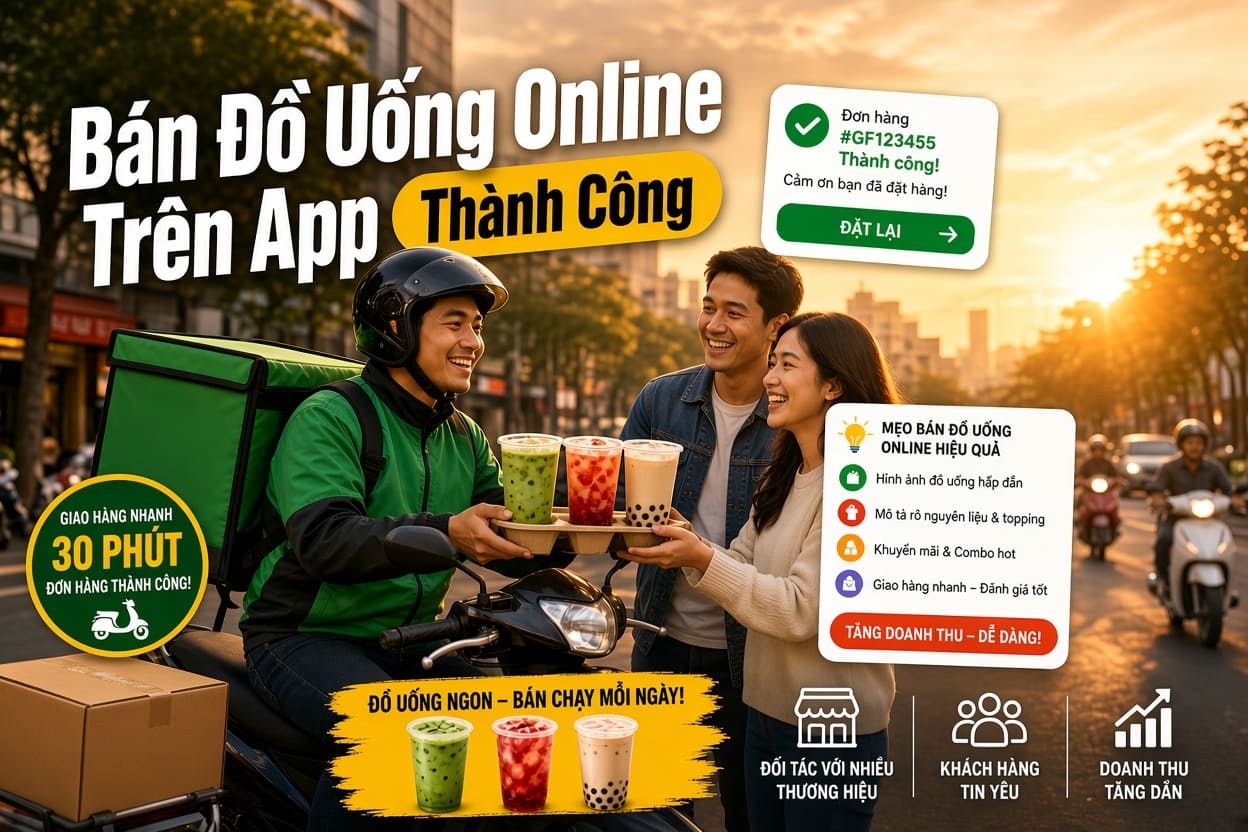 Cách Bán Đồ Uống Online Trên App Hiệu Quả (GrabFood, ShopeeFood)