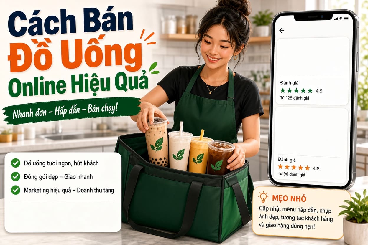 Cách Bán Đồ Uống Online Trên App Hiệu Quả (GrabFood, ShopeeFood)