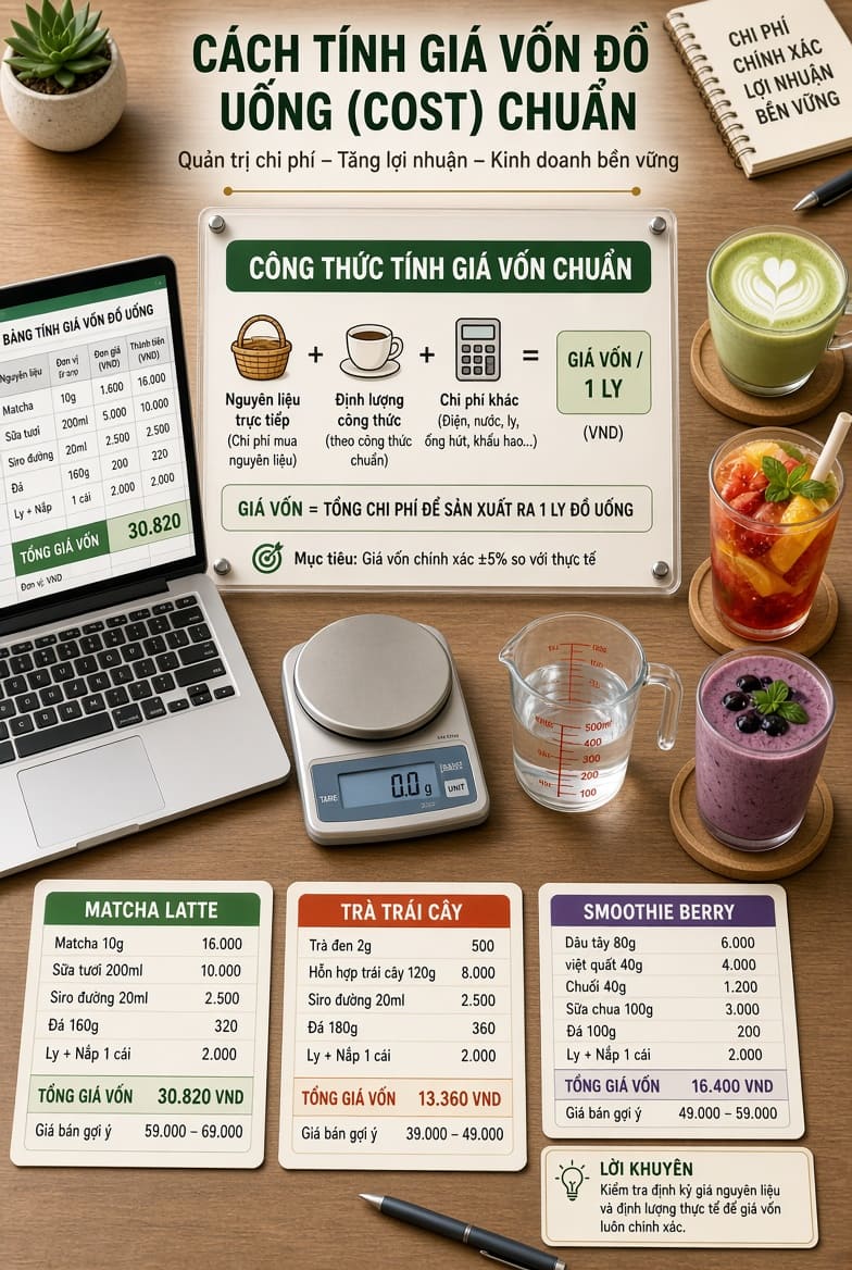 Cách Tính Giá Vốn Đồ Uống (Cost) Chuẩn Cho Quán Kinh Doanh