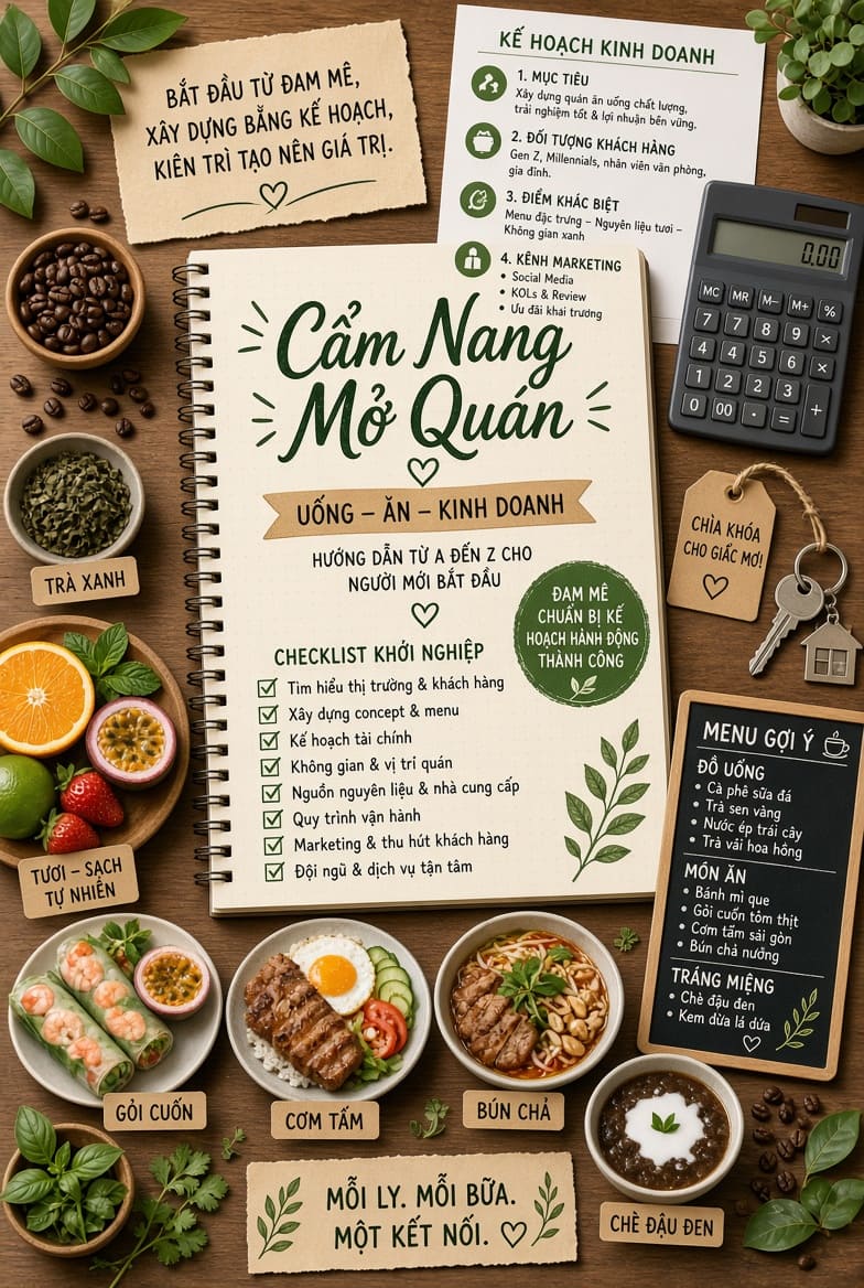 Cẩm Nang Mở Quán Đồ Uống & Quán Ăn Cho Người Mới (Toàn Tập)