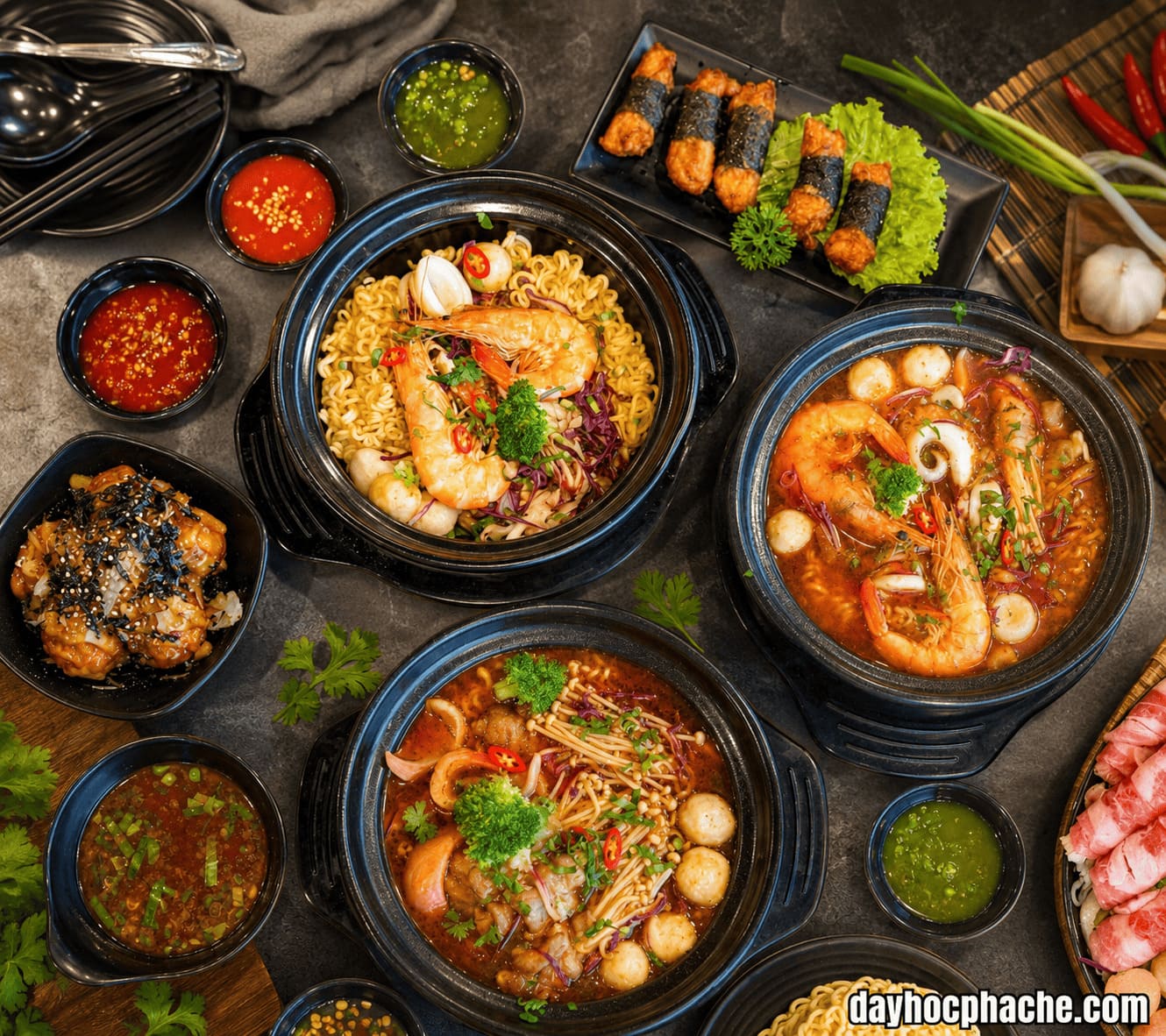 Học nấu mì cay Hàn Quốc 7 cấp độ để kinh doanh
