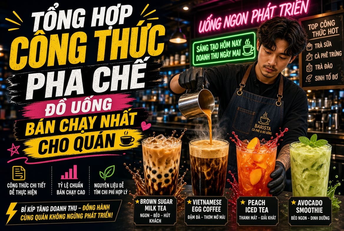 Tổng Hợp Công Thức Pha Chế Đồ Uống Bán Chạy Nhất Cho Quán